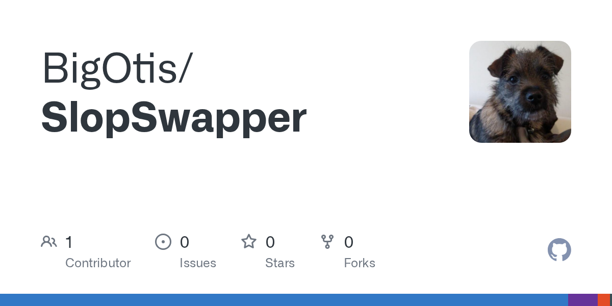 A preview image for the SlopSwapper GitHub repository.